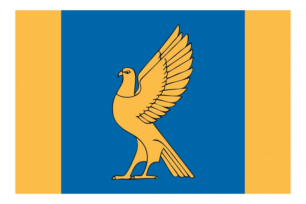 Флаг Кумертау — шёлк, 135×90 см